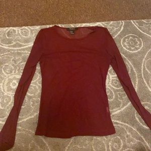 Mesh maroon top